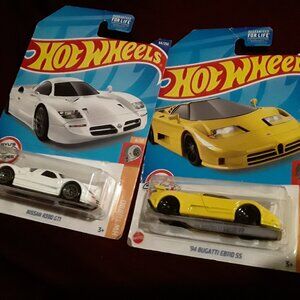 2 HW TURBO CARS NISSAN R390 GTI AND '94 BUGATTI EB110 SS